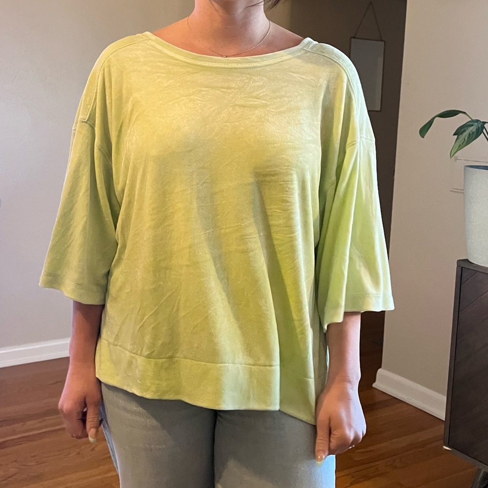 Free people light green velvet top